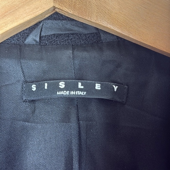 Sisley Black Button Front Boucle Blazer Size IT 42 - Picture 2 of 8